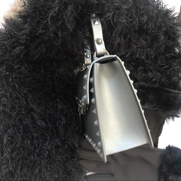 NWT Most Wanted Studded Jelly Mini Purse/Crossbody in Metallic Steel Gray - Picture 3 of 11